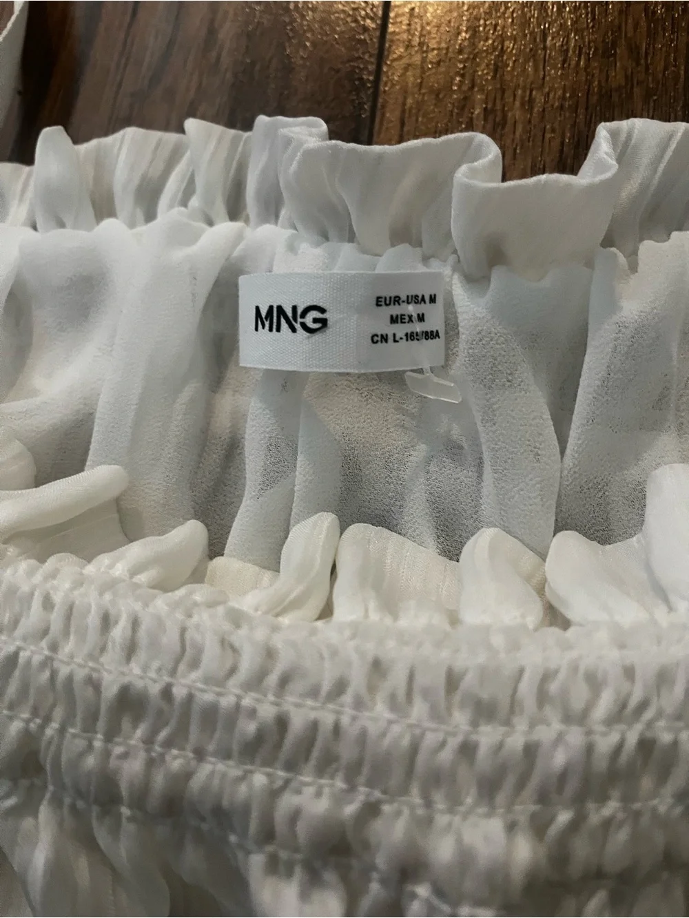 Mango White Smocked Ruffle Tank - Picture 3 of 4